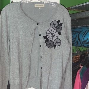 Jones New York cardigan with flower decor.
